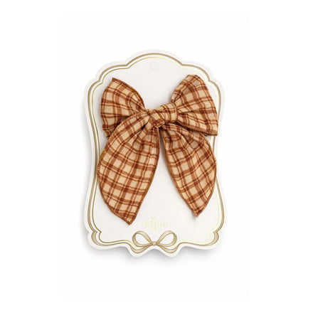 Mrs. Ertha Fable Bow Clip | Honey Plaid
