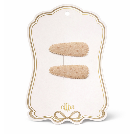 Mrs. Ertha Haarspeldjes Blush Dots, set van 2 in biologisch katoen bij De Gele Flamingo