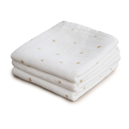 * Mushie Hydrofiele Doeken 3-pack 60x60cm | Kroontjes