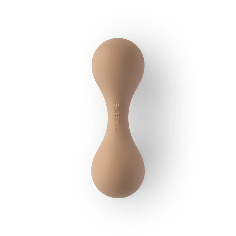 Mushie Silicone Baby Rattle Toy Rammelaar | Natural
