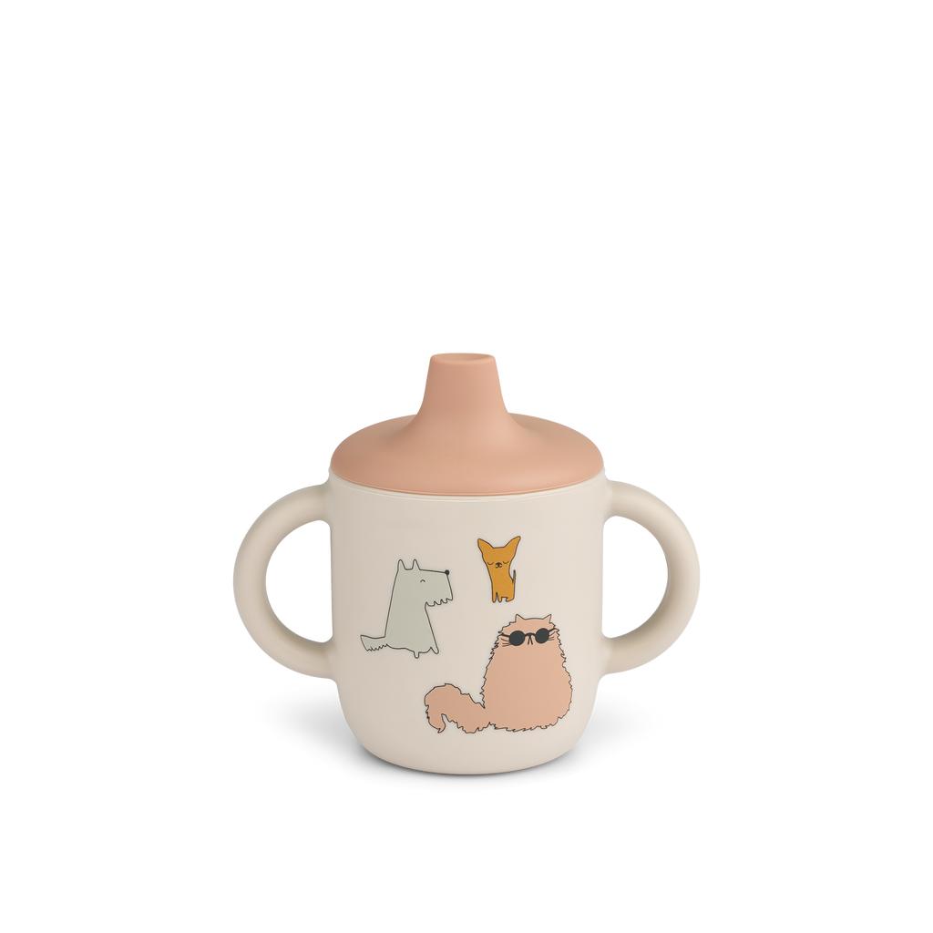 Liewood Neil Sippy Cup | Cats And Dogs / Sandy