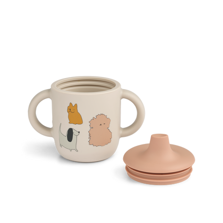 Liewood Neil Sippy Cup | Cats And Dogs / Sandy
