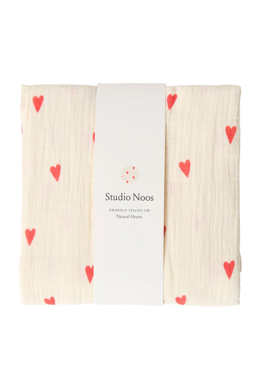 Studio Noos Tetra doek | Natural Hearts 120x120 cm