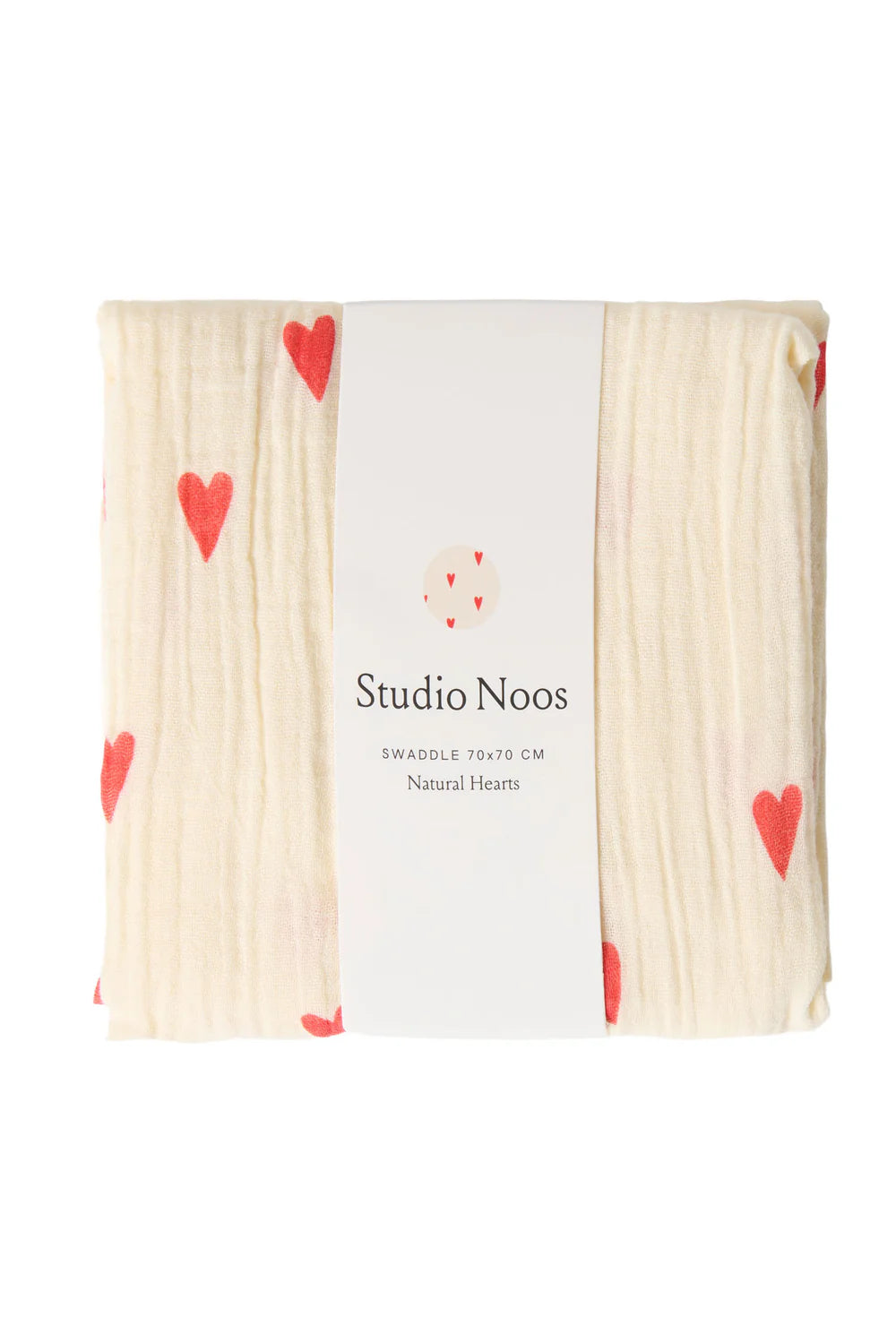 Studio Noos Tetra doek | Natural Hearts 70x70 cm