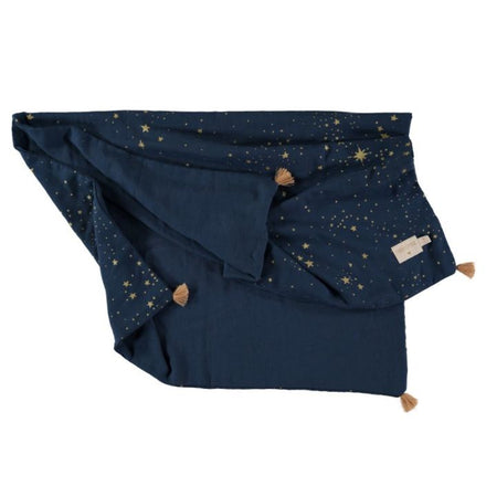 Nobodinoz Treasure Zomerdekentje 100 x 70cm - Gold Stella / Midnight Blue