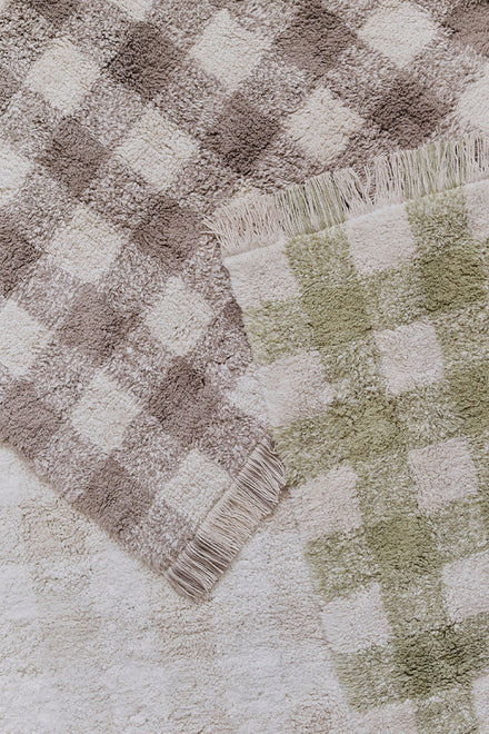 Lorena Canals Machine Wasbaar Tapijt 150x180  | Vichy Matcha