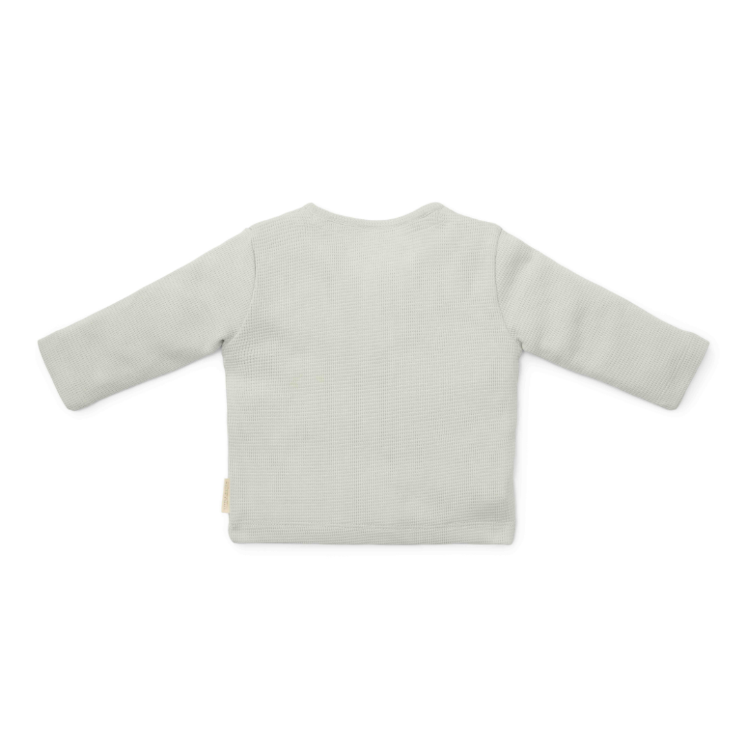 * Little Dutch Newborn Noos Little Farm T-Shirt Lange Mouw Wafel | Soft Green