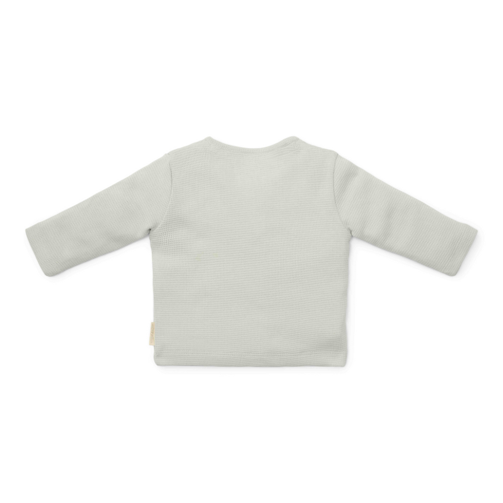 * Little Dutch Newborn Noos Little Farm T-Shirt Lange Mouw Wafel | Soft Green