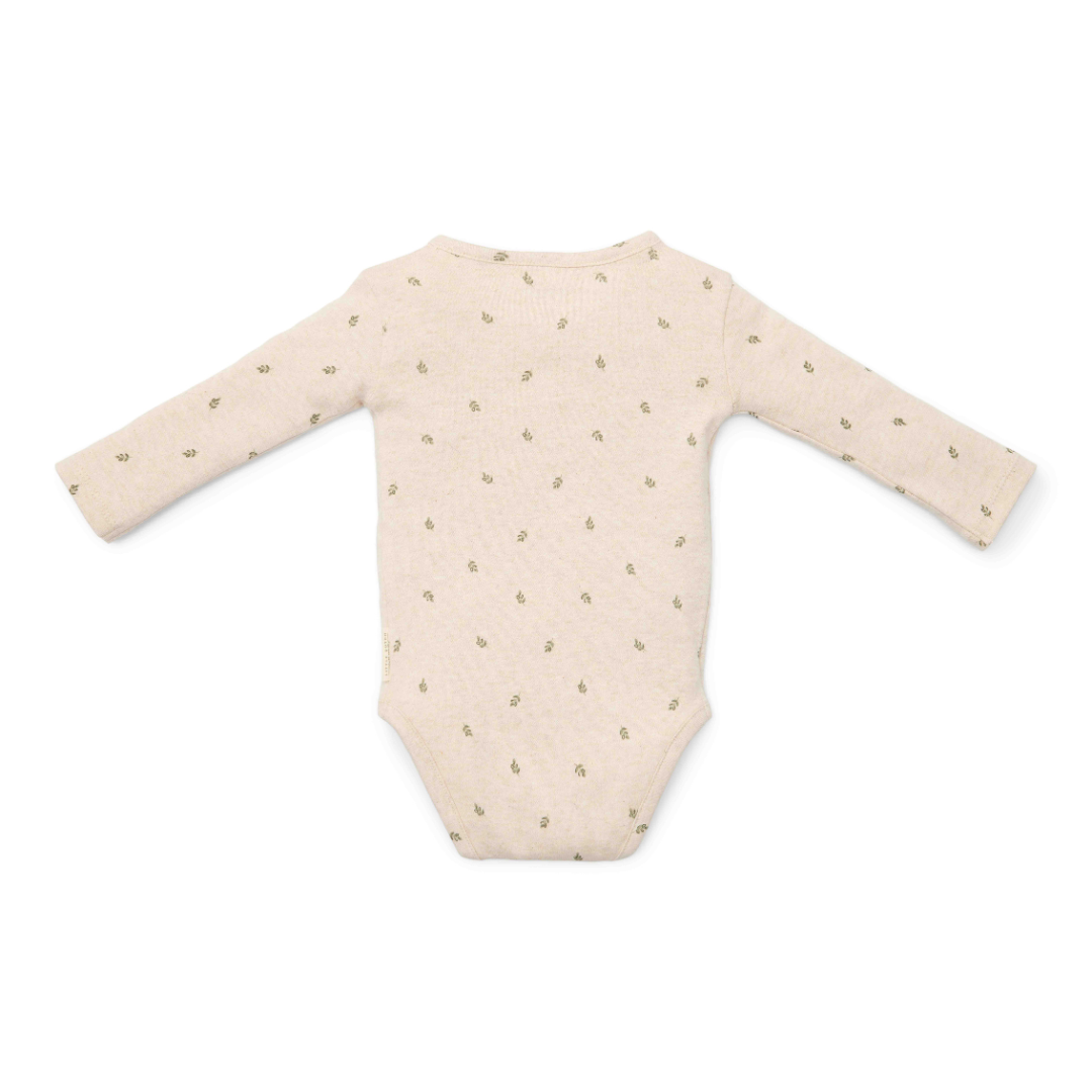 * Little Dutch Newborn Noos Little Farm Romper Overslag Lange Mouw | Green Leaves