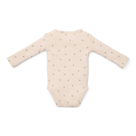 * Little Dutch Newborn Noos Little Farm Romper Overslag Lange Mouw | Green Leaves