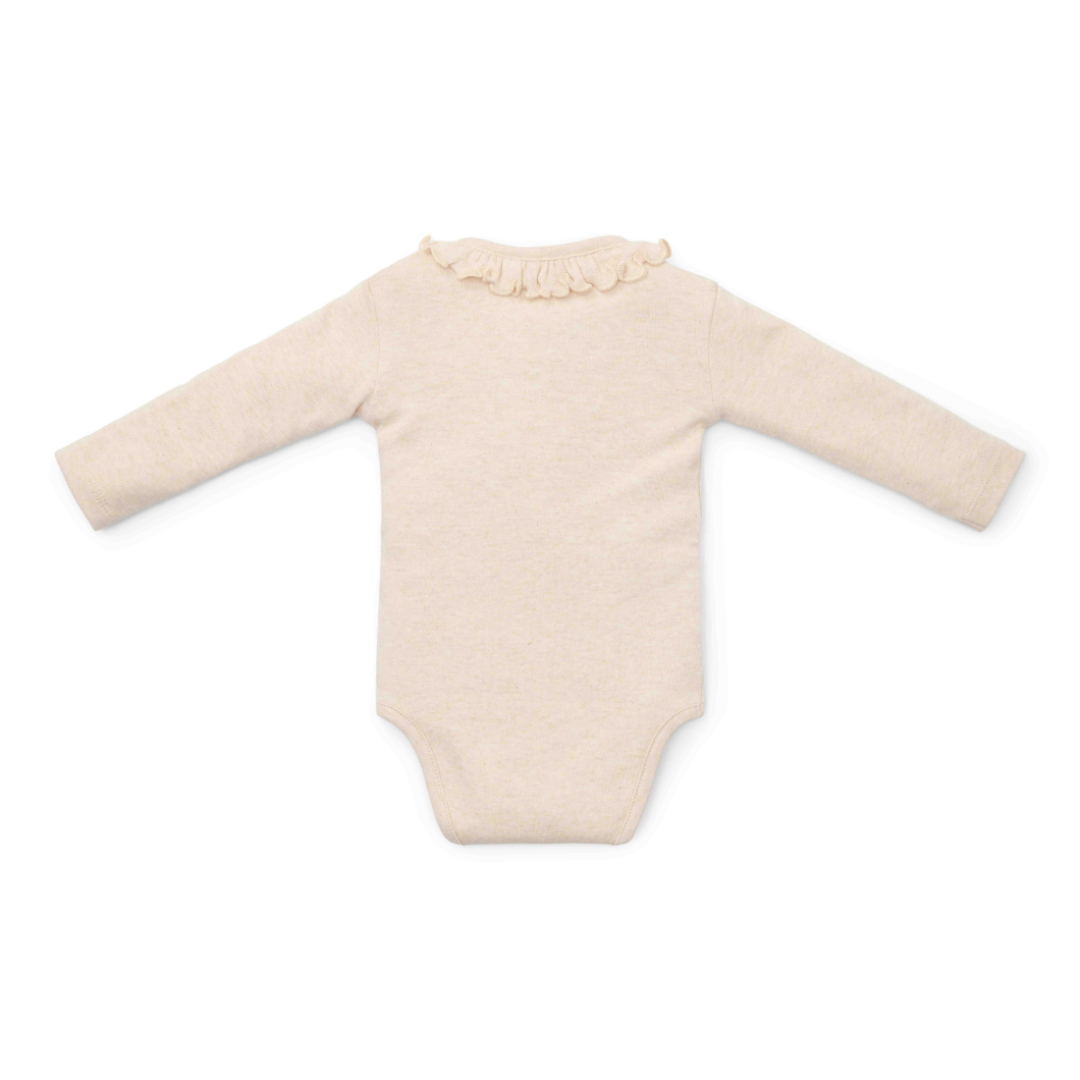 * Little Dutch Newborn Noos Little Farm Romper Lange Mouw | Sand Melee