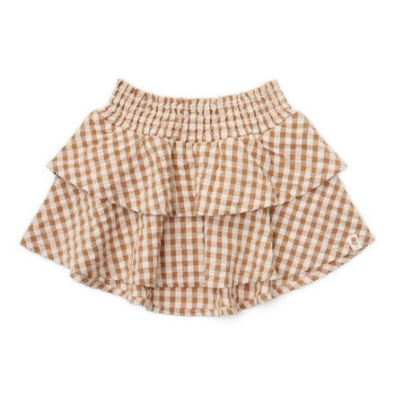 * Little Dutch Kleuter Winter Rok Brown Check | Bruin