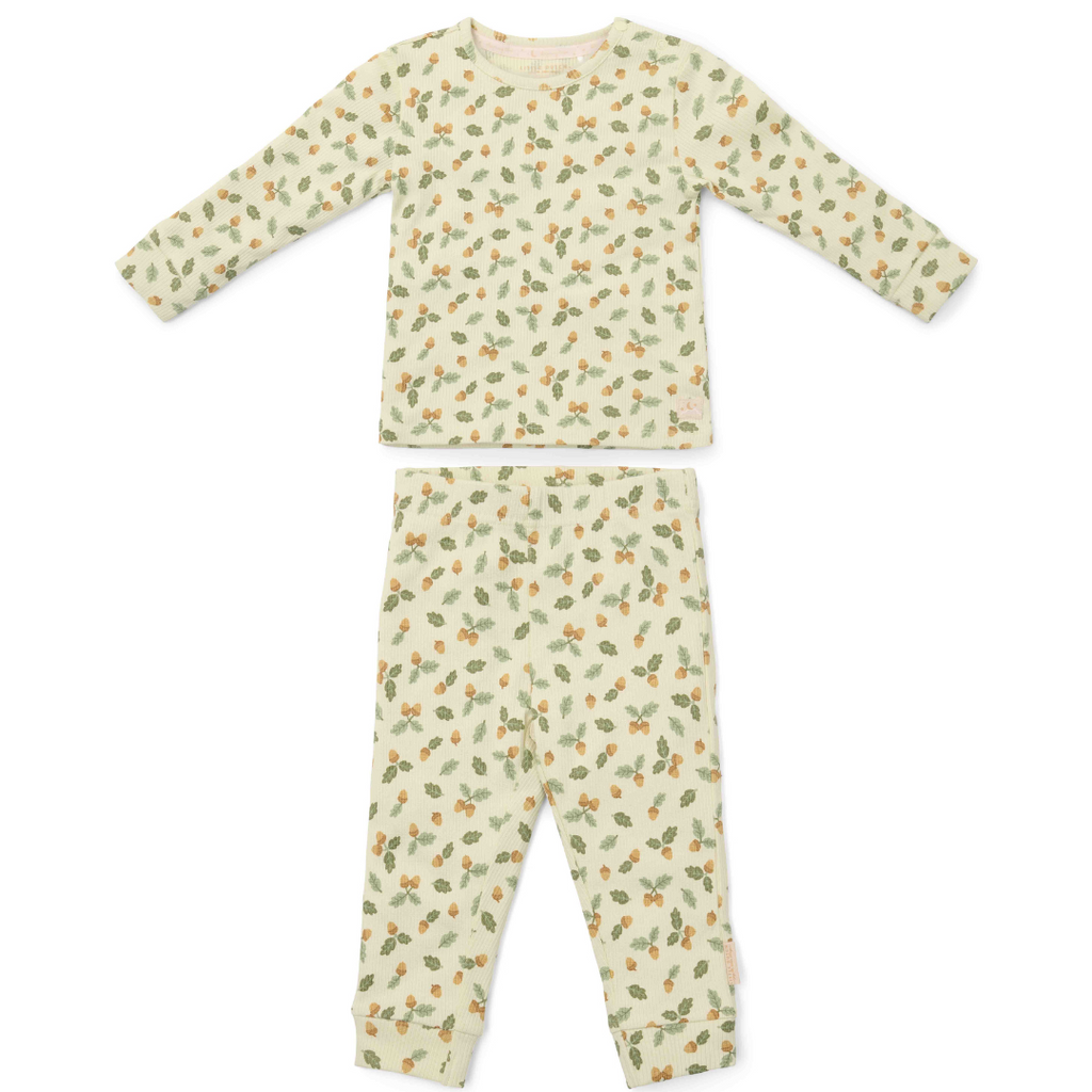 * Little Dutch Twee-delige Pyjama Forest Leaves | Groen