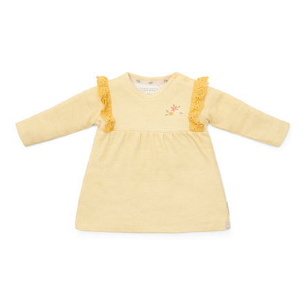 * Little Dutch Newborn Noos Little Farm Jurkje Lange Mouw | Warm Yellow Check