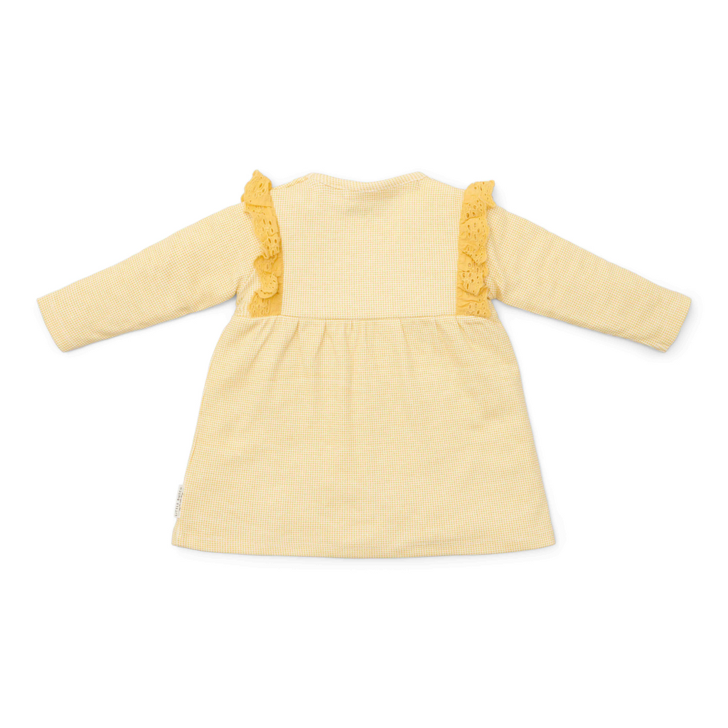 * Little Dutch Newborn Noos Little Farm Jurkje Lange Mouw | Warm Yellow Check