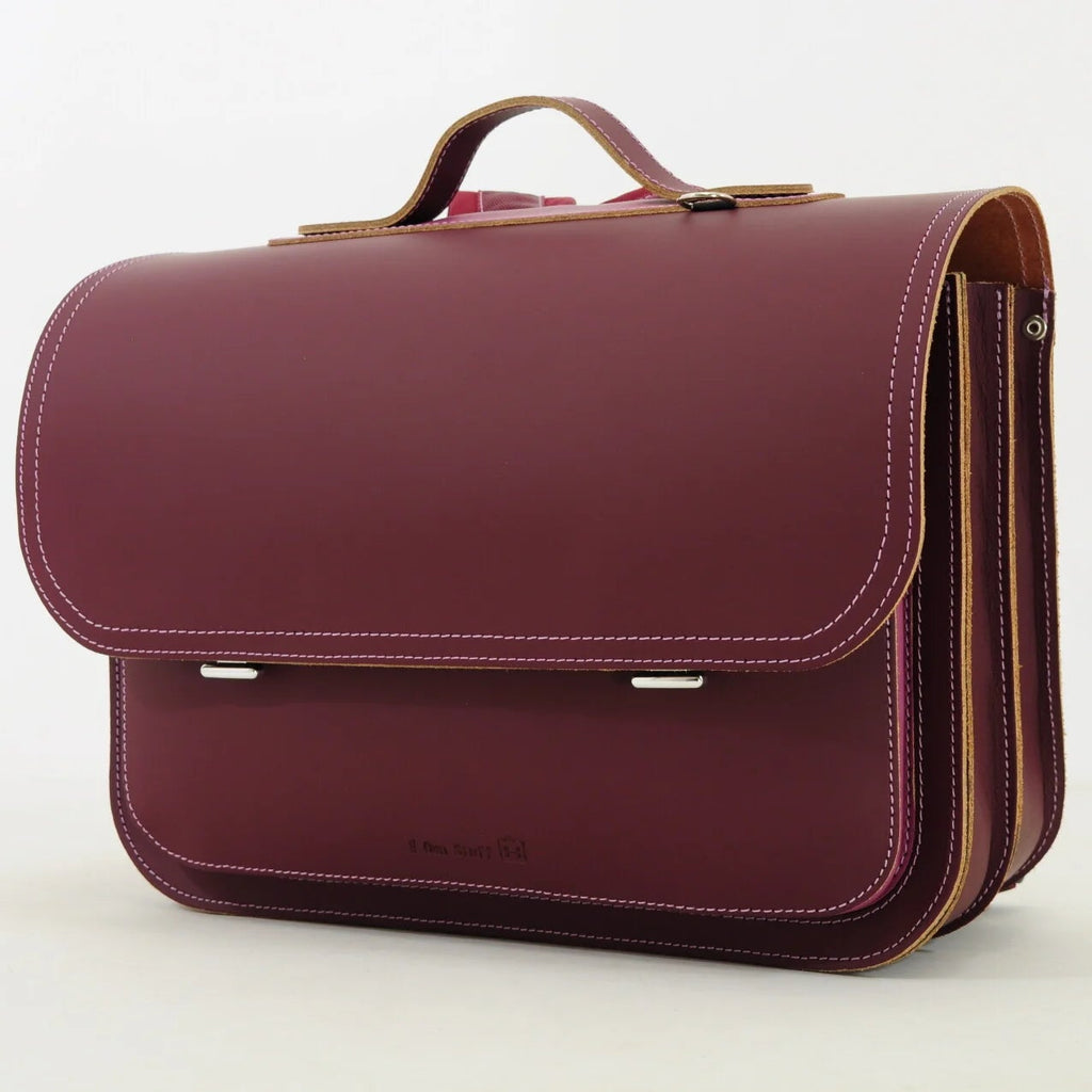 Own Stuff Lederen Boekentas Bicolor | Aubergin - Plum