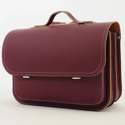 Own Stuff Lederen Boekentas Bicolor | Aubergin - Plum