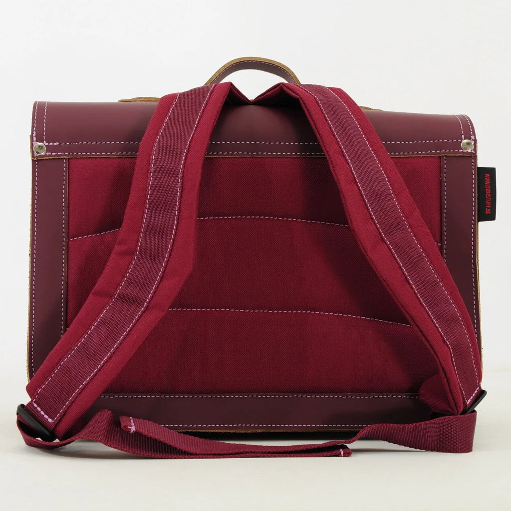 Own Stuff Lederen Boekentas Bicolor | Aubergin - Plum