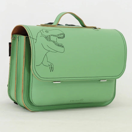 Own Stuff Lederen Boekentas Dino | Pastel Green