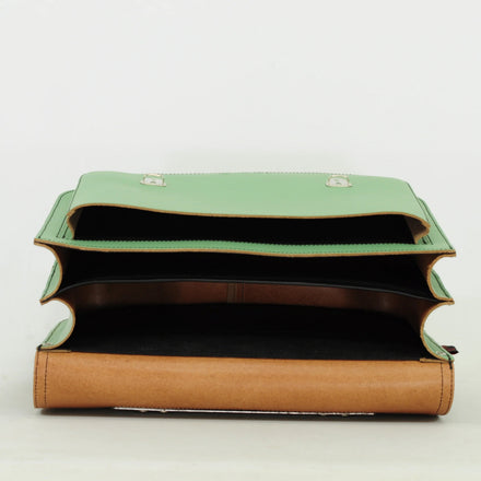 Own Stuff Lederen Boekentas Dino | Pastel Green