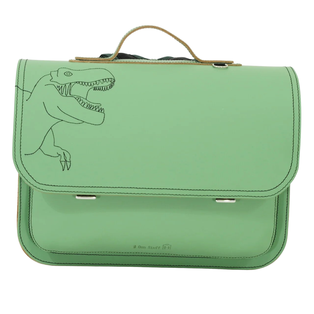 Own Stuff Lederen Boekentas Dino | Pastel Green