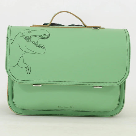 Own Stuff Lederen Boekentas Dino | Pastel Green