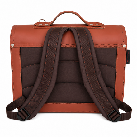 Own Stuff Lederen Boekentas Football | Chestnut