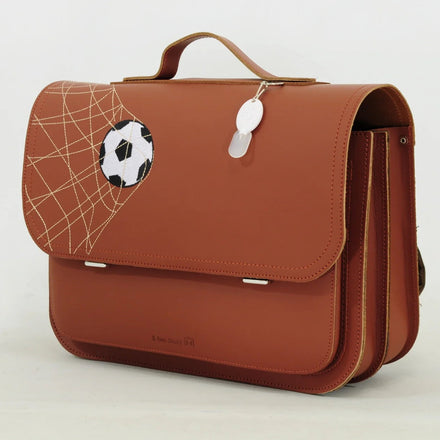 Own Stuff Lederen Boekentas Football | Chestnut