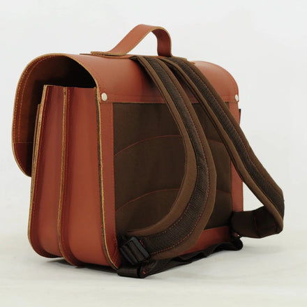 Own Stuff Lederen Boekentas Football | Chestnut