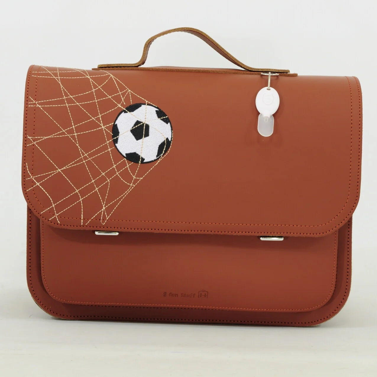 Own Stuff Lederen Boekentas Football | Chestnut