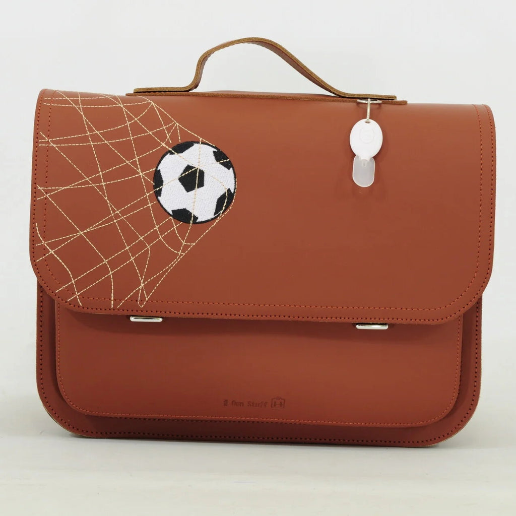 Own Stuff Lederen Boekentas Football | Chestnut