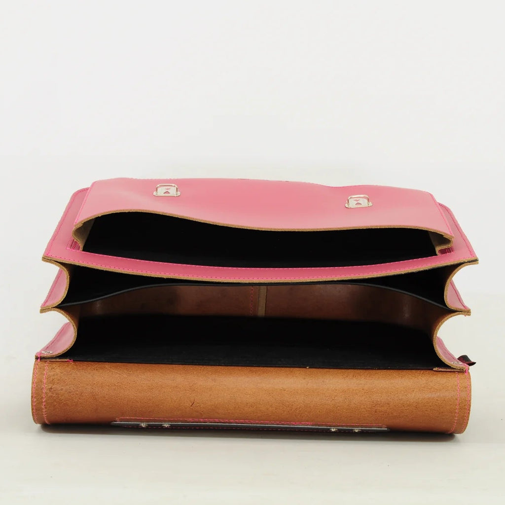 Own Stuff Lederen Boekentas Wildflowers | Antique Pink