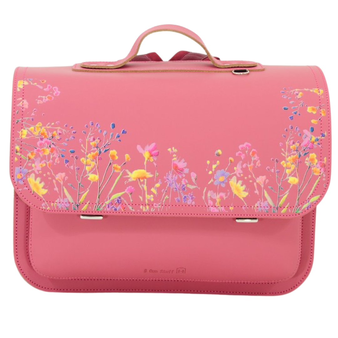Own Stuff Lederen Boekentas Wildflowers | Antique Pink