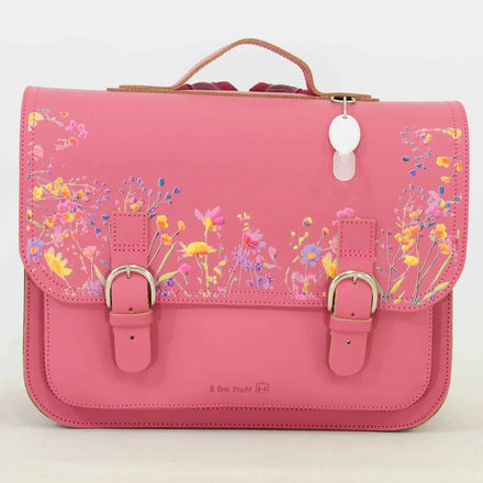 Own Stuff Lederen Boekentas Wildflowers | Antique Pink
