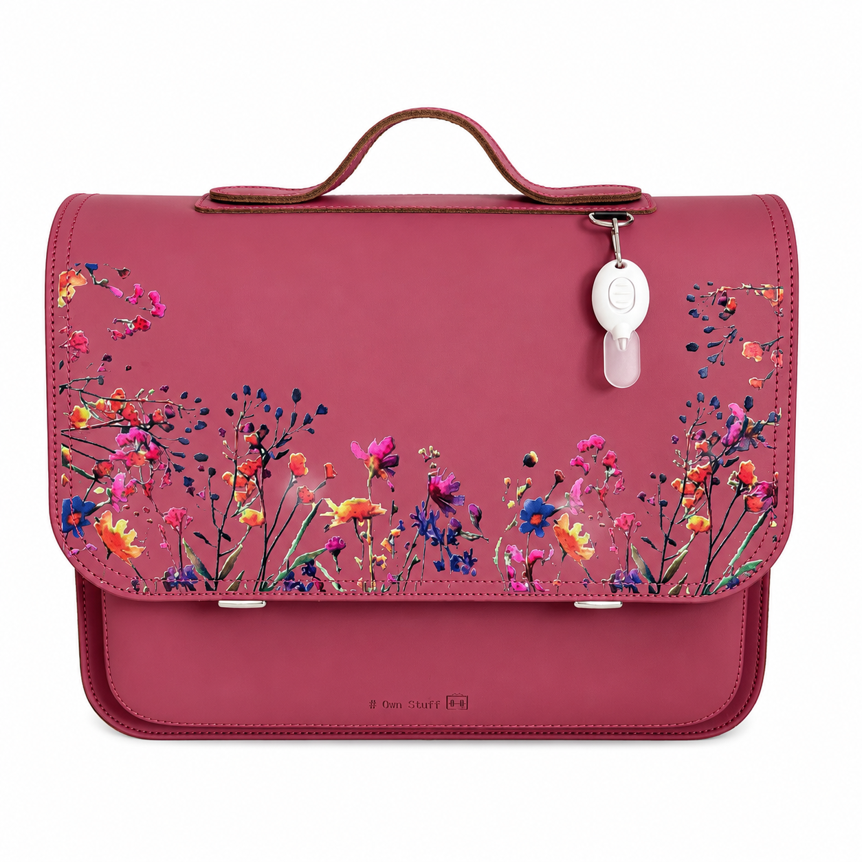 Own Stuff Lederen Boekentas Wildflowers | Antique Pink