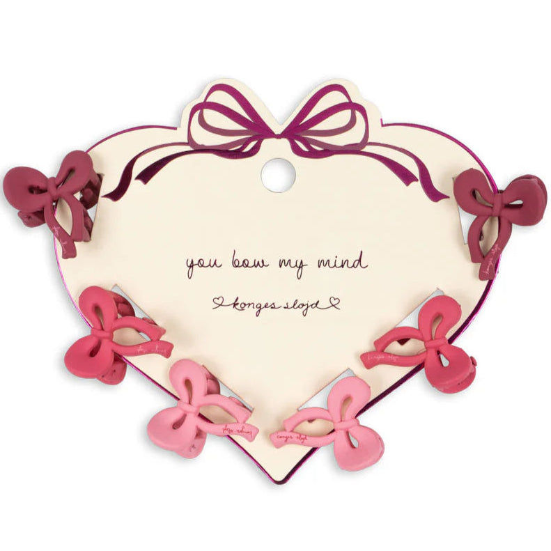 * Konges Sløjd 6-Pack Hairclips Bow | Pink Mix