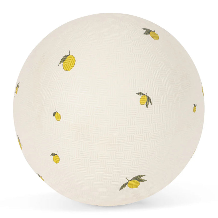 Konges Sløjd Bal in Lemon, speelbal van 100% rubber met een diameter van 18 cm bij De Gele Flamingo