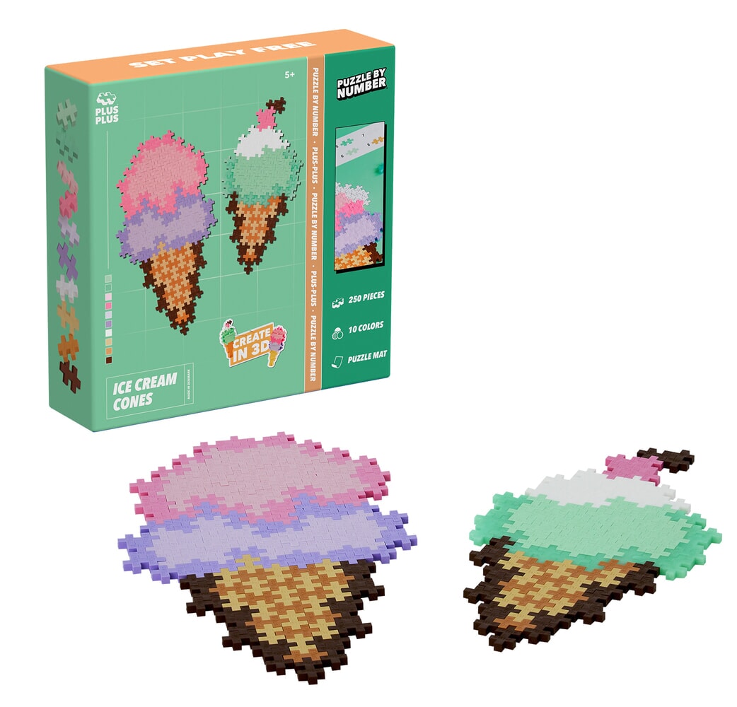 Plus Plus Puzzle By Number | Ice Cream Cones
