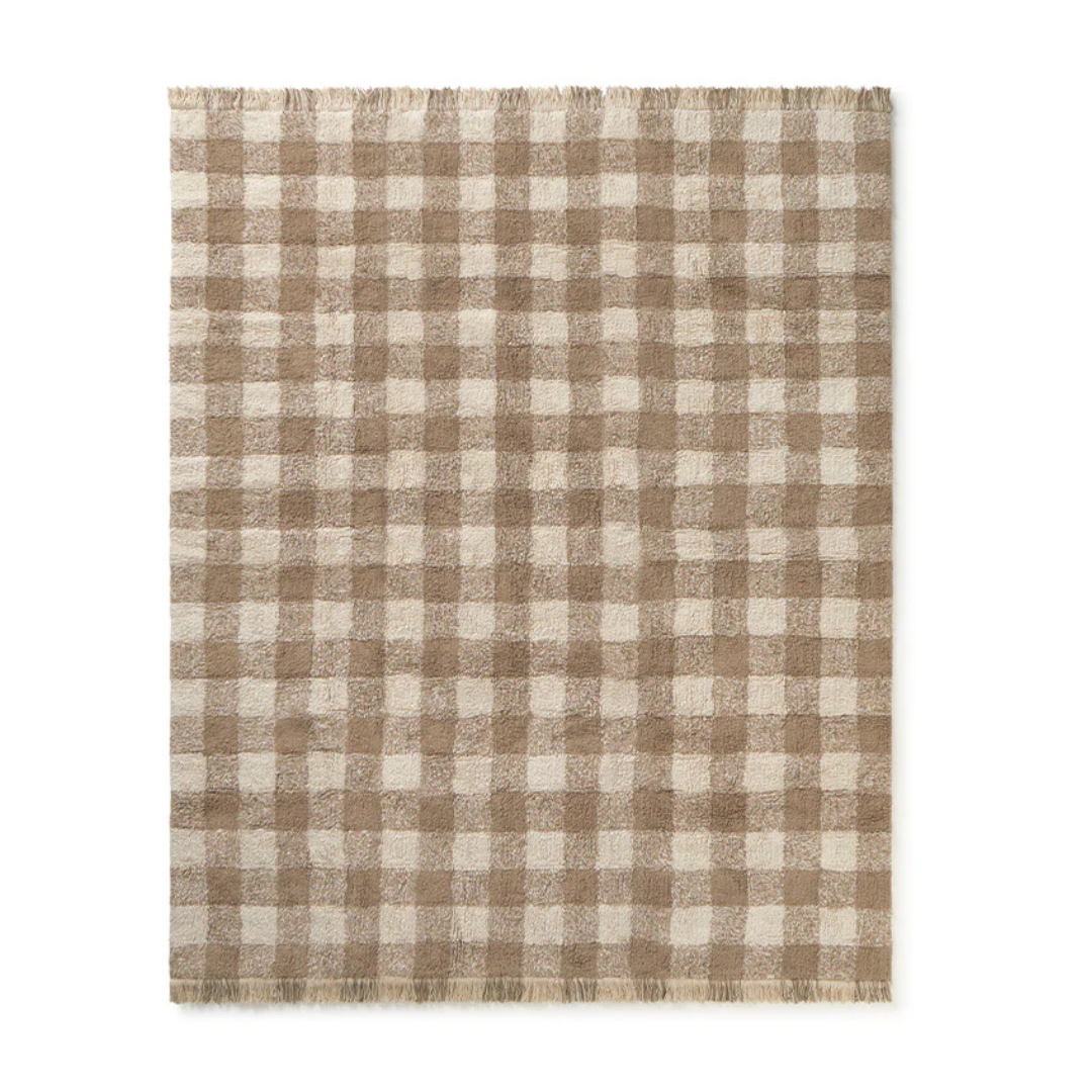 Lorena Canals machine wasbaar tapijt Vichy Marron van 90x120 cm, kindertapijt bij De Gele Flamingo