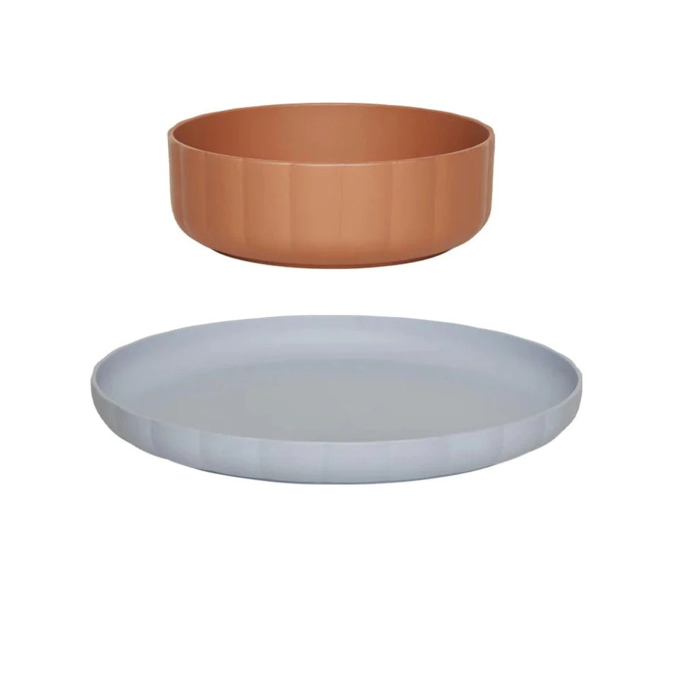 OYOY Living Bord en Bowl | Caramel / Ice Blue