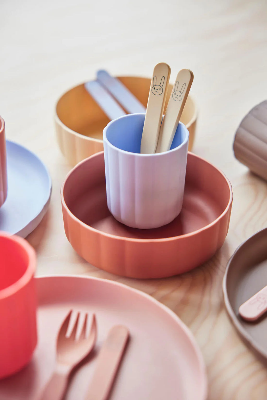 OYOY Living Bord en Bowl | Caramel / Ice Blue