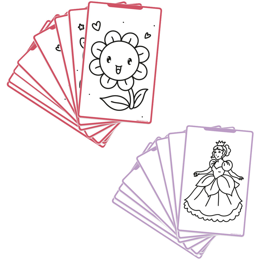 Kidywolf Navulling Voor Kidydraw-Mini Tablet Prinses & Kawai, de navulling met tekenkaarten