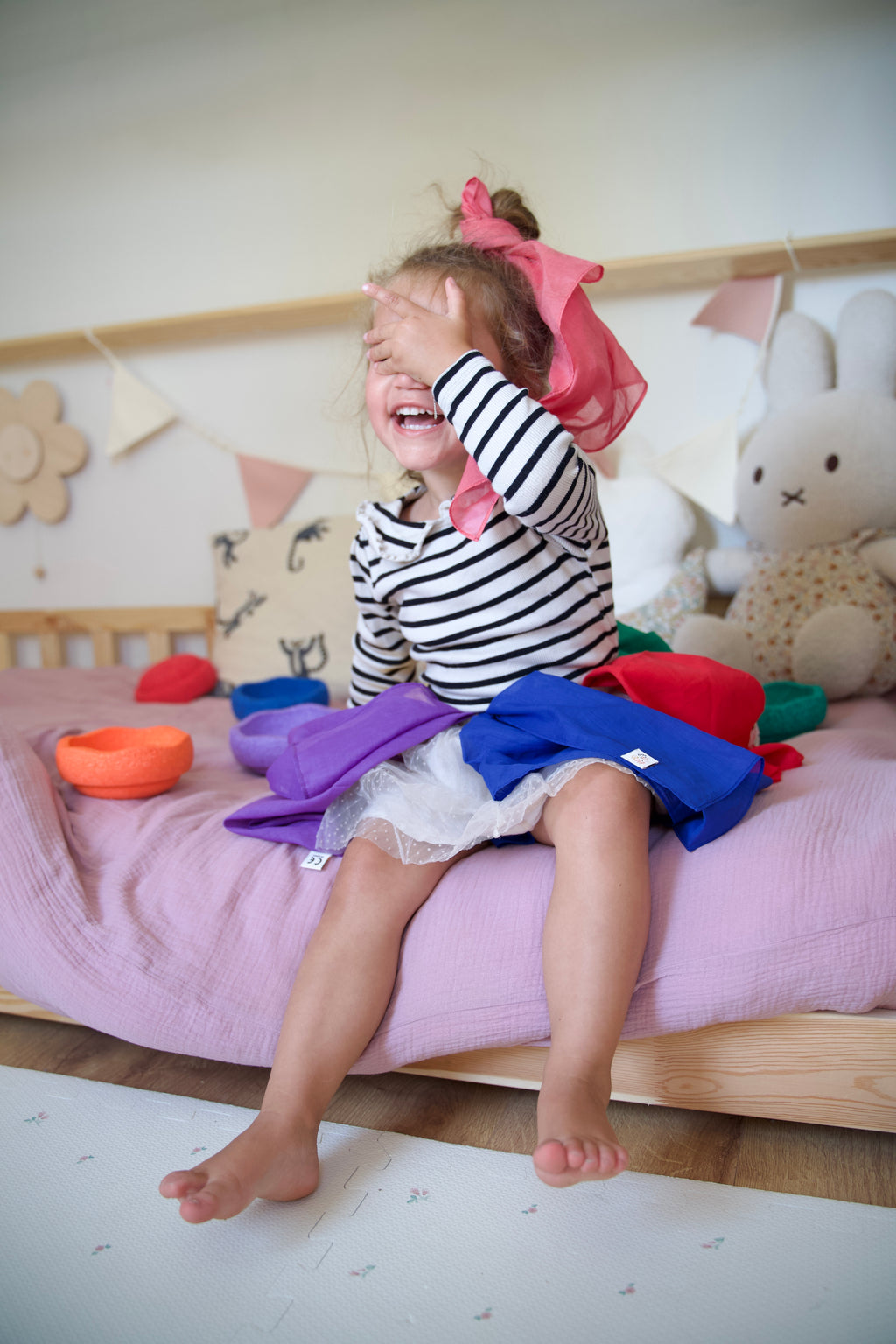 Pit & Play Regenboog Set 6 Speeldoeken 48x48cm | Regenboog