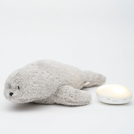 Moonie 2.0 - Knuffel Hartslag en Licht | Humming Zeehondje Seal Gray