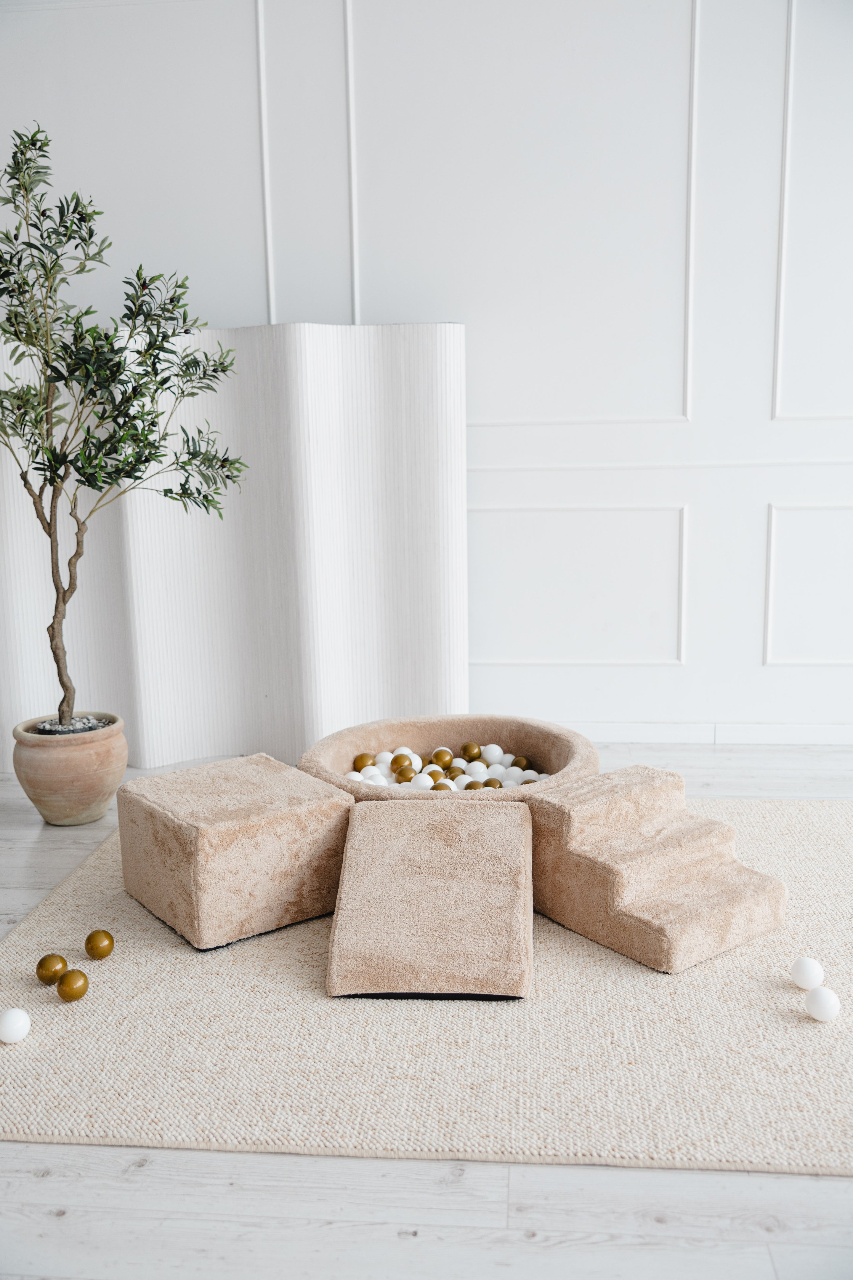 Moje Ballenbad Rond & Playset Elementen 3st Teddy | Beige