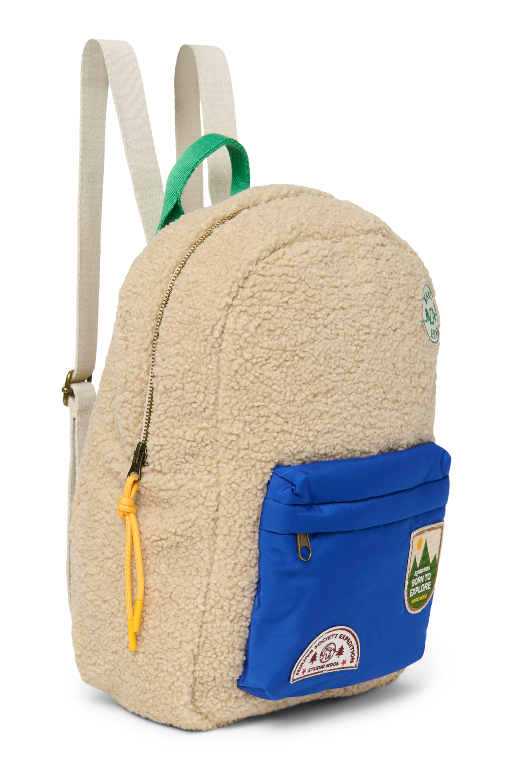 Studio Noos Backpack Midi | Ecru Teddy Cobalt