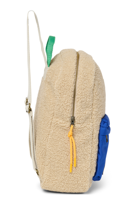 Studio Noos Backpack Midi | Ecru Teddy Cobalt