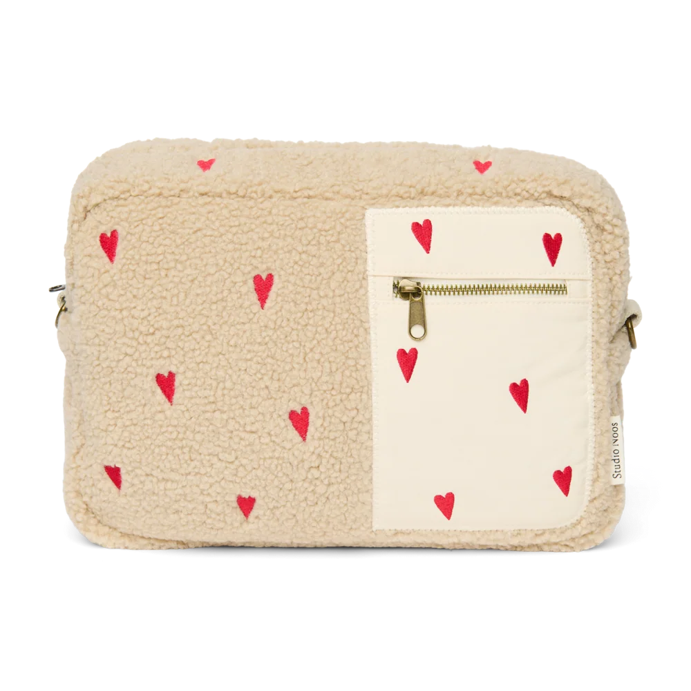 Studio Noos Teddy Buggy Organizer | Ecru Teddy Hearts
