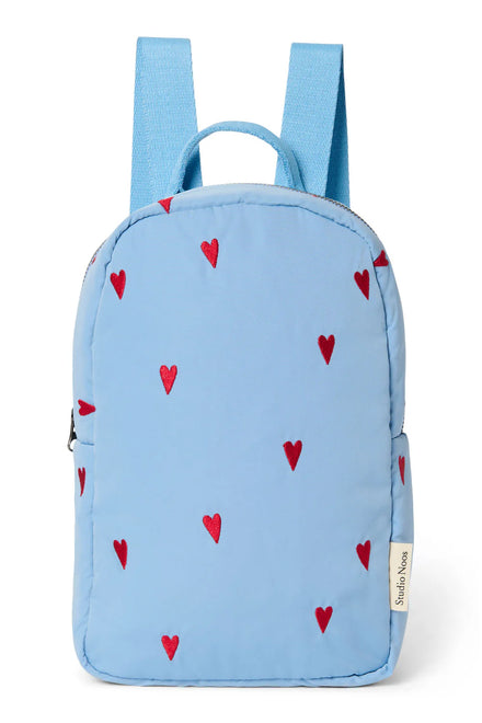 Studio Noos Mini Rugzakje | Lichtblauw Puffy Hearts