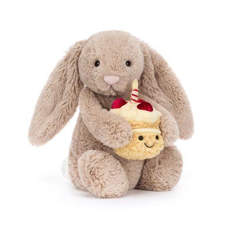 Jellycat Knuffel Bashful Beige Bunny Birthday